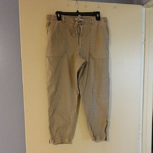 Sonoma Tan Capris Relaxed Fit Drawstring Waist